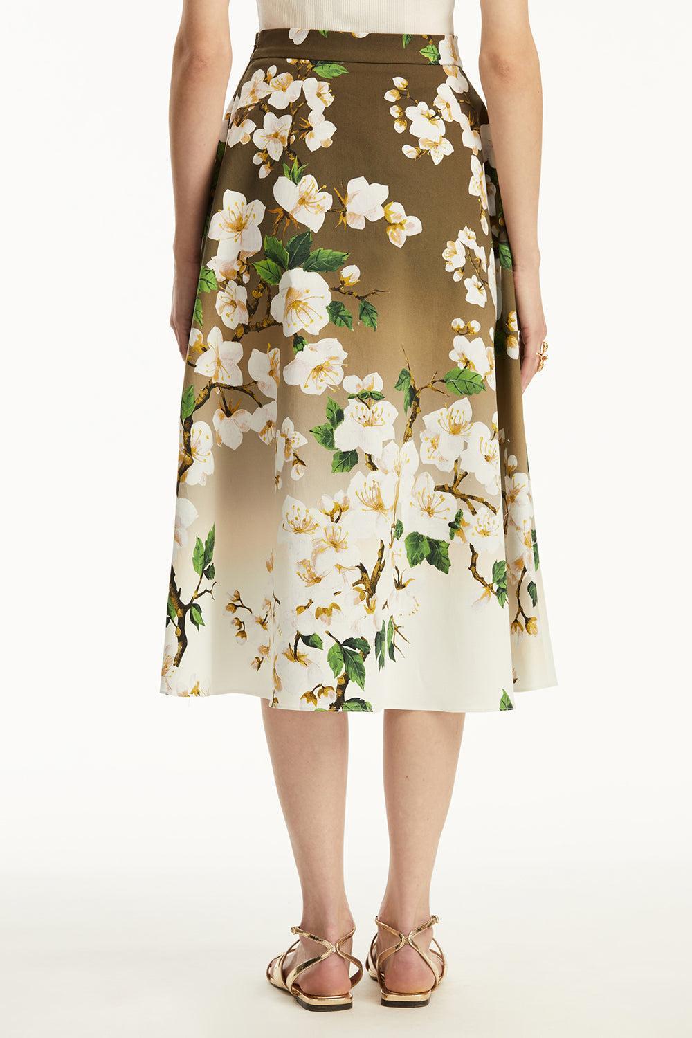 Cherry Blossom Midi Skirt-WHT/KHA-4-CLOTHINGSKIRTMIDI-OSCAR DE LA RENTA