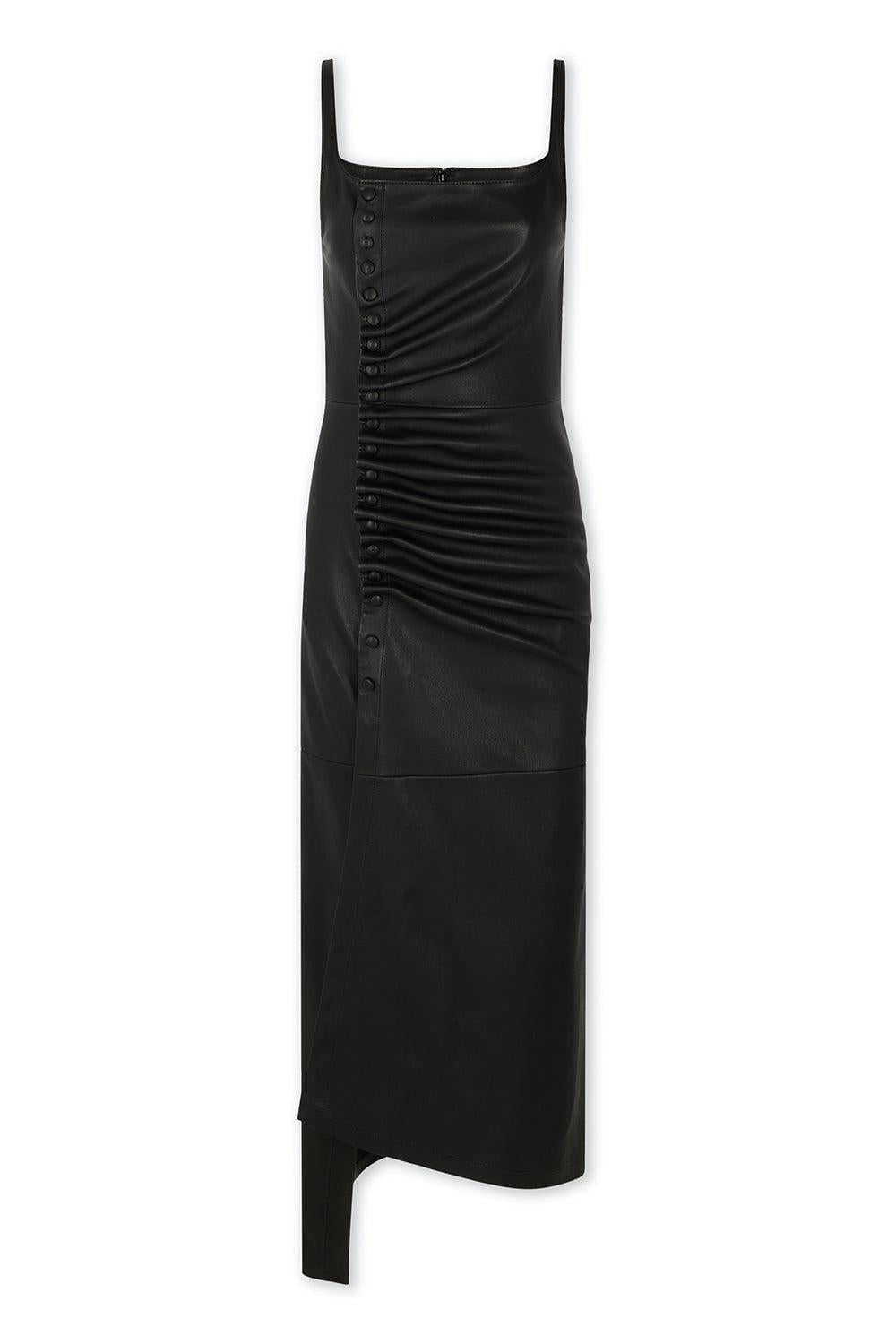Stretch Robe Dress-BLACK-36-CLOTHINGCOATLEATHER-RABANNE