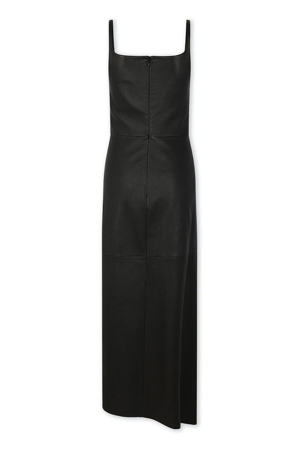 Stretch Robe Dress-BLACK-36-CLOTHINGCOATLEATHER-RABANNE