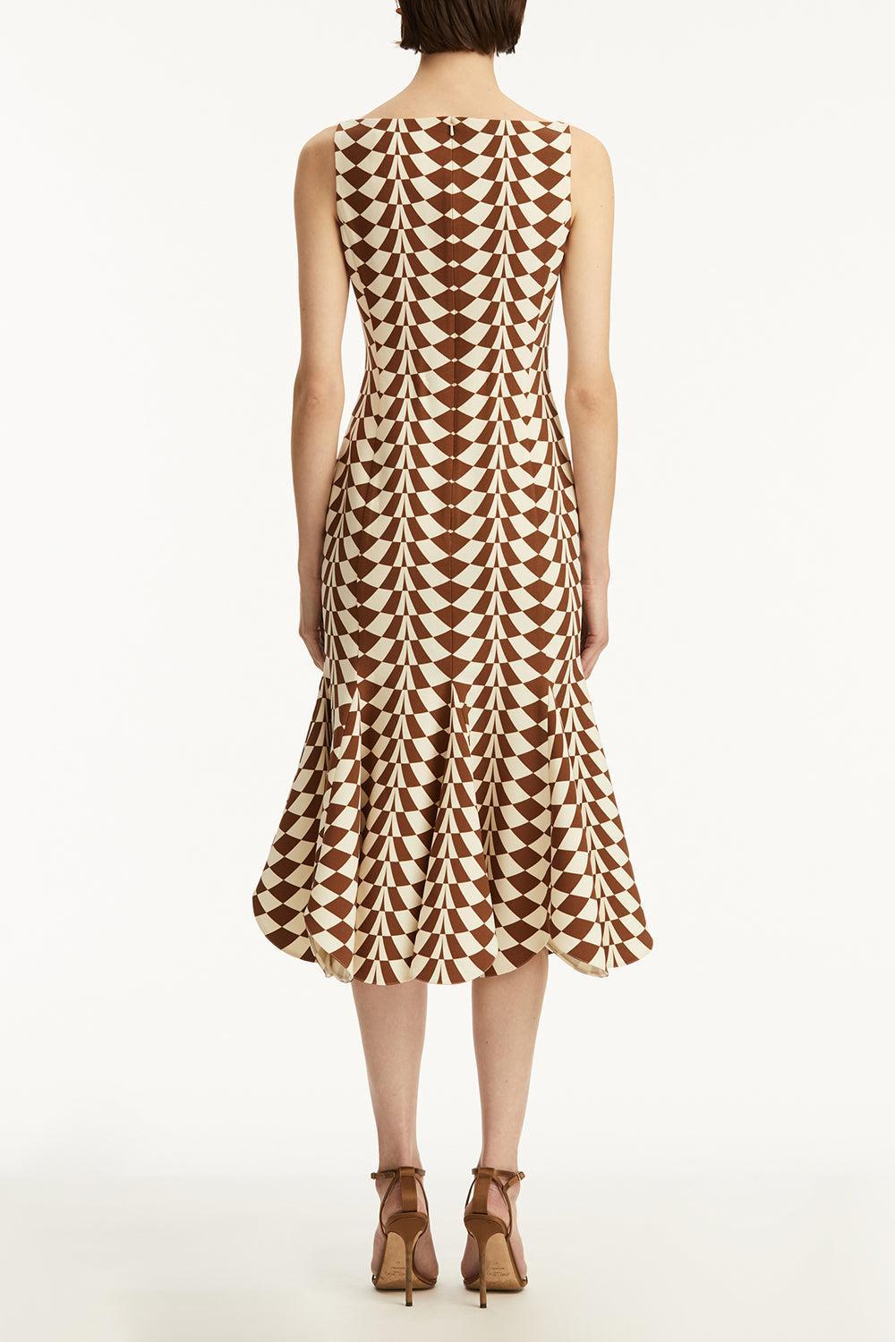 Sleeveless Scallop Hem Dress-CGNCIVOR-4-CLOTHINGDRESSCASUAL-OSCAR DE LA RENTA