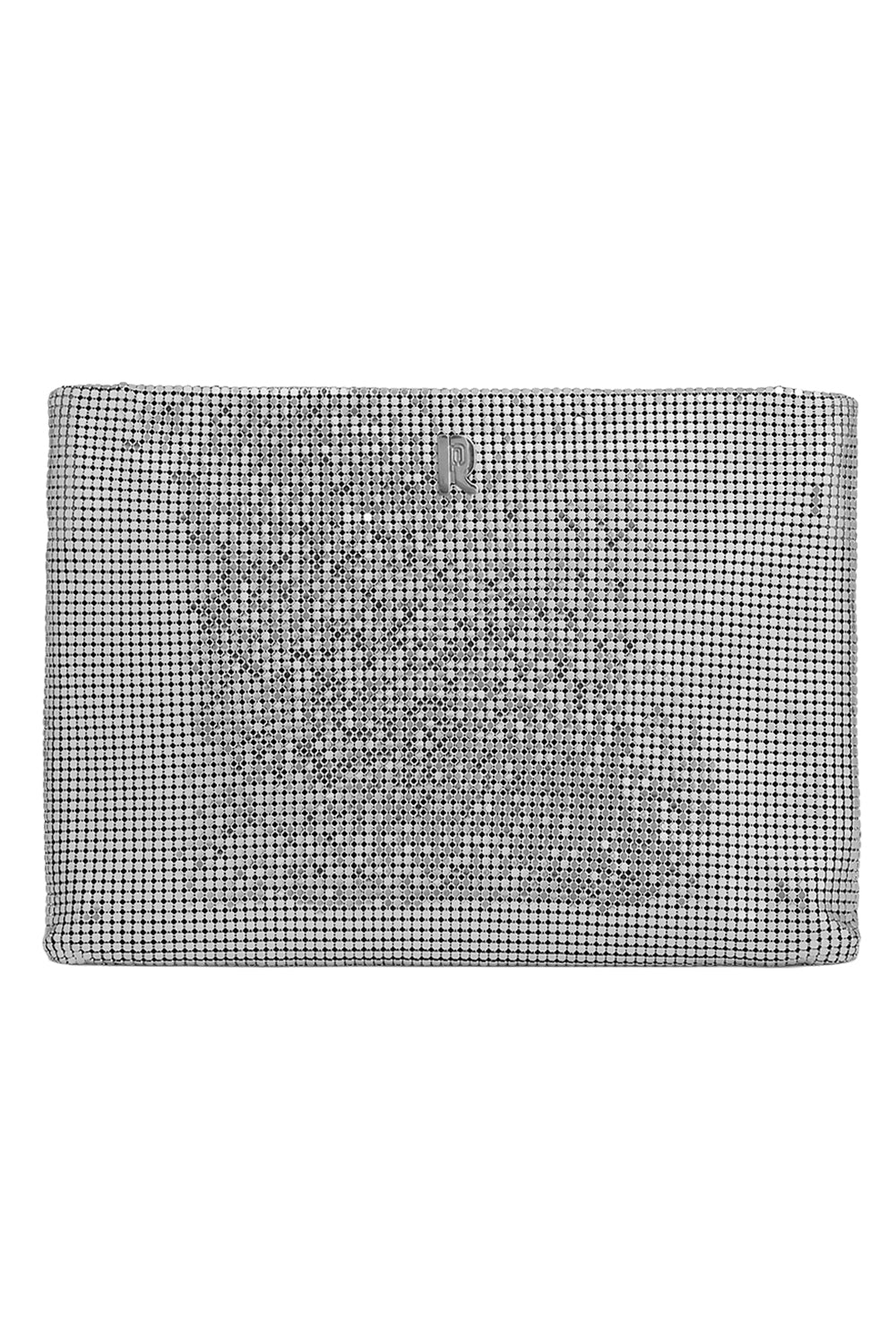 Metallic Wristlet Clutch - Silver-SILVER-O/S-HANDBAGCLUTCHES-RABANNE