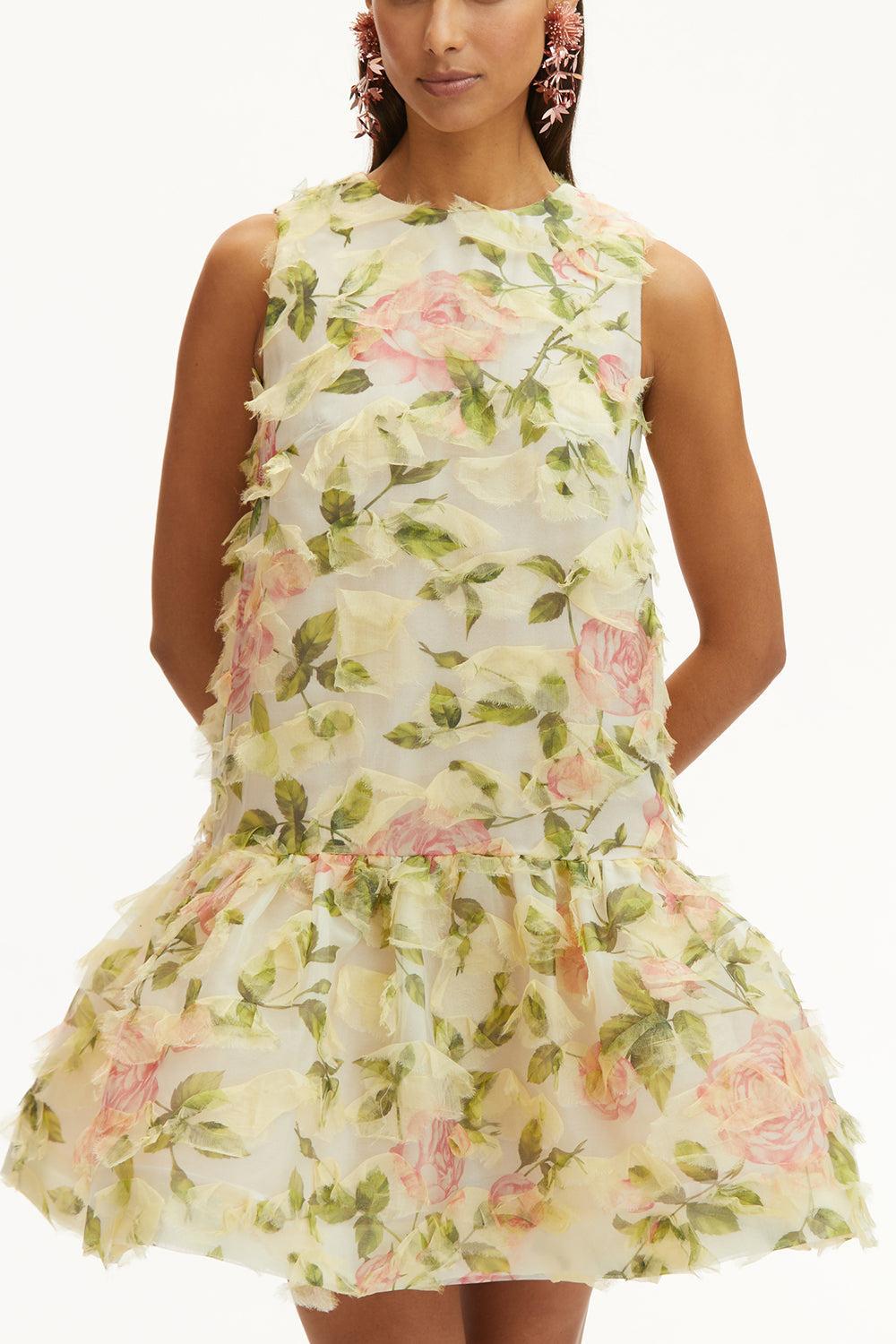 Sleeveless English Rose Dress-PNK/IVOR-6-CLOTHINGDRESSCASUAL-OSCAR DE LA RENTA