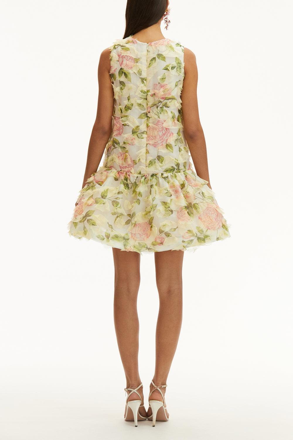 Sleeveless English Rose Dress-PNK/IVOR-6-CLOTHINGDRESSCASUAL-OSCAR DE LA RENTA