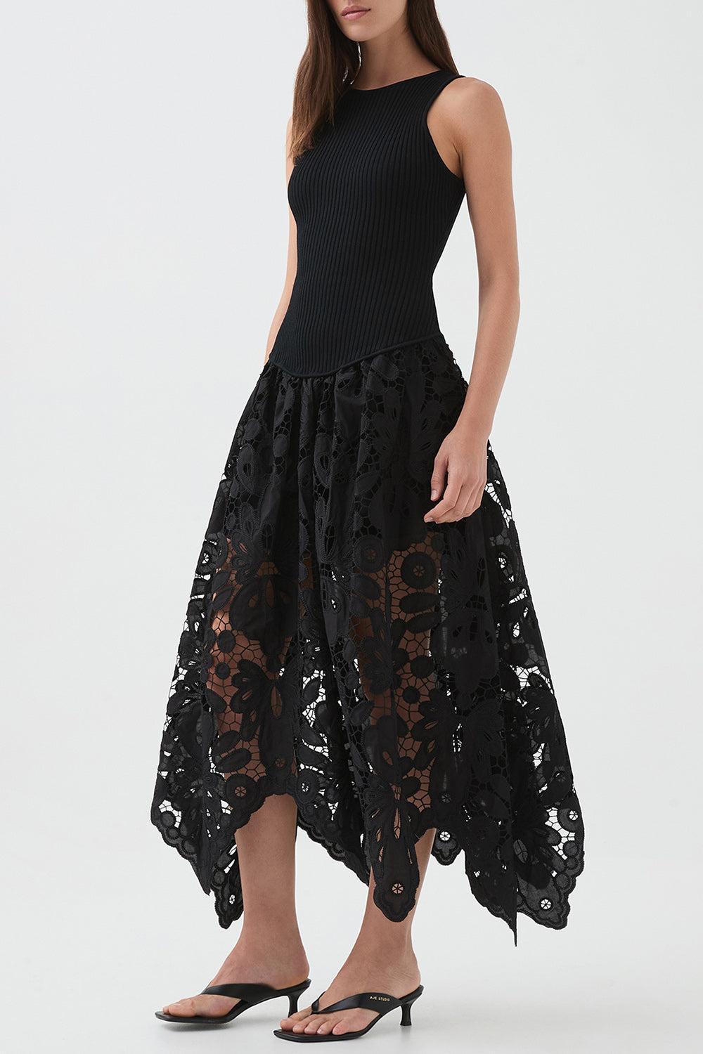 Atlas Midi Dress-BLACK-XS-CLOTHINGDRESSCASUAL-AJE