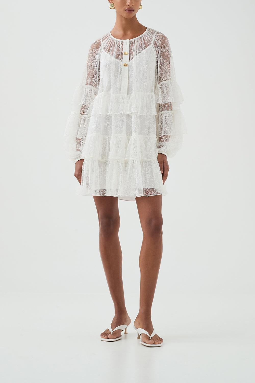 Primerose Mini Dress-IVORY-2-CLOTHINGDRESSCASUAL-AJE