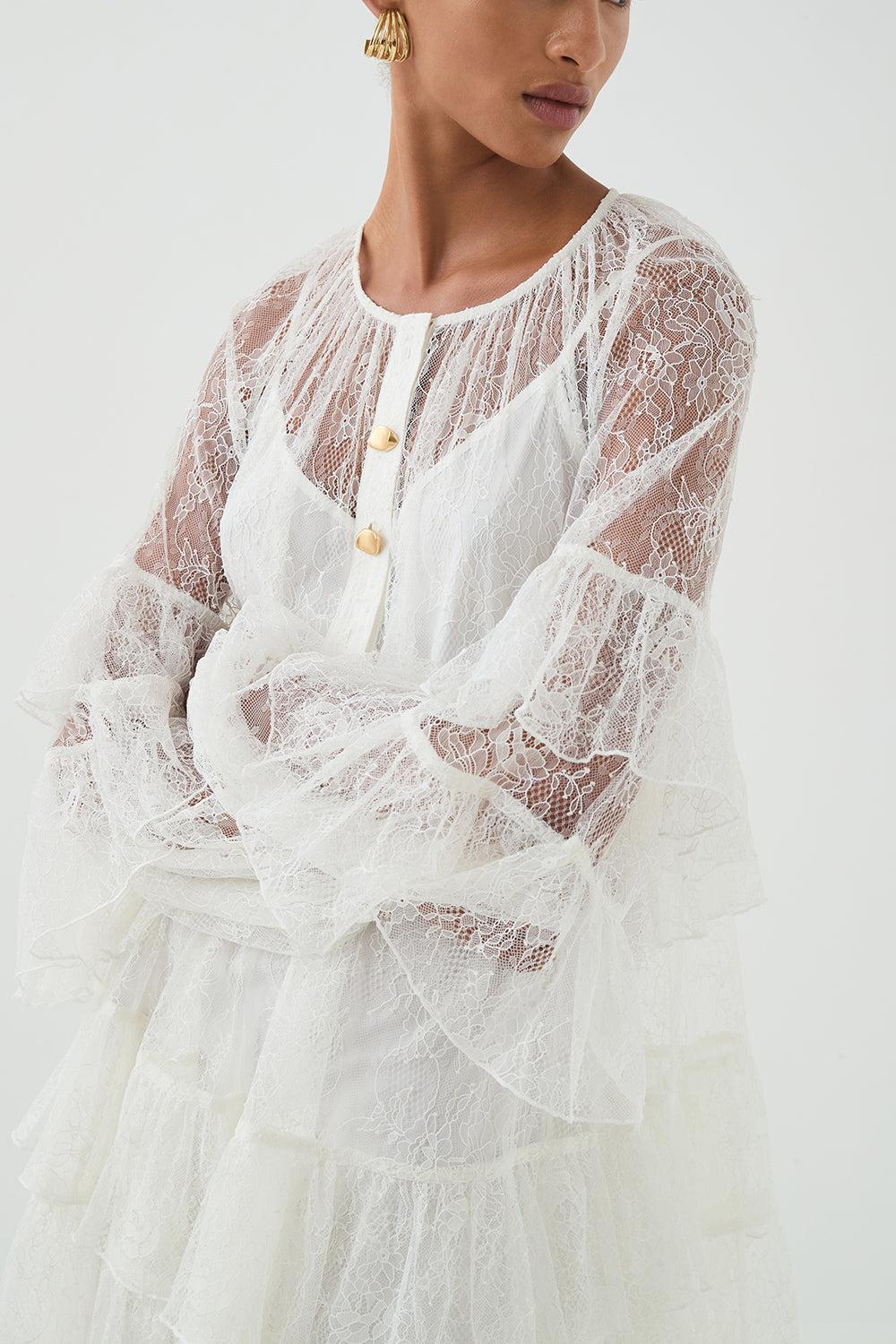 Primerose Mini Dress-IVORY-2-CLOTHINGDRESSCASUAL-AJE