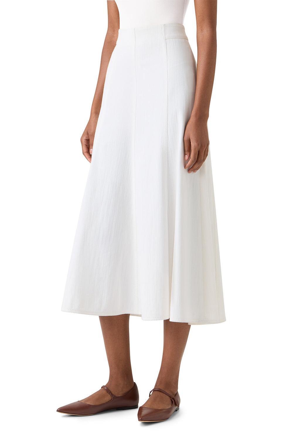 Pleated Flare Midi Skirt-CREAM-2-CLOTHINGSKIRTMIDI-AKRIS PUNTO