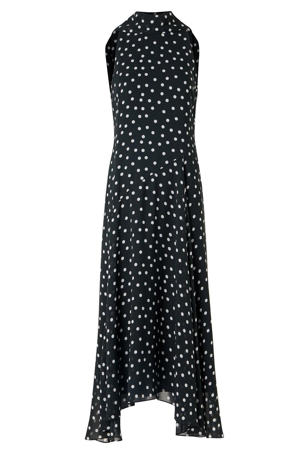 Mock Neck Midi Dress-POLKADOT-2-CLOTHINGDRESSCASUAL-AKRIS PUNTO