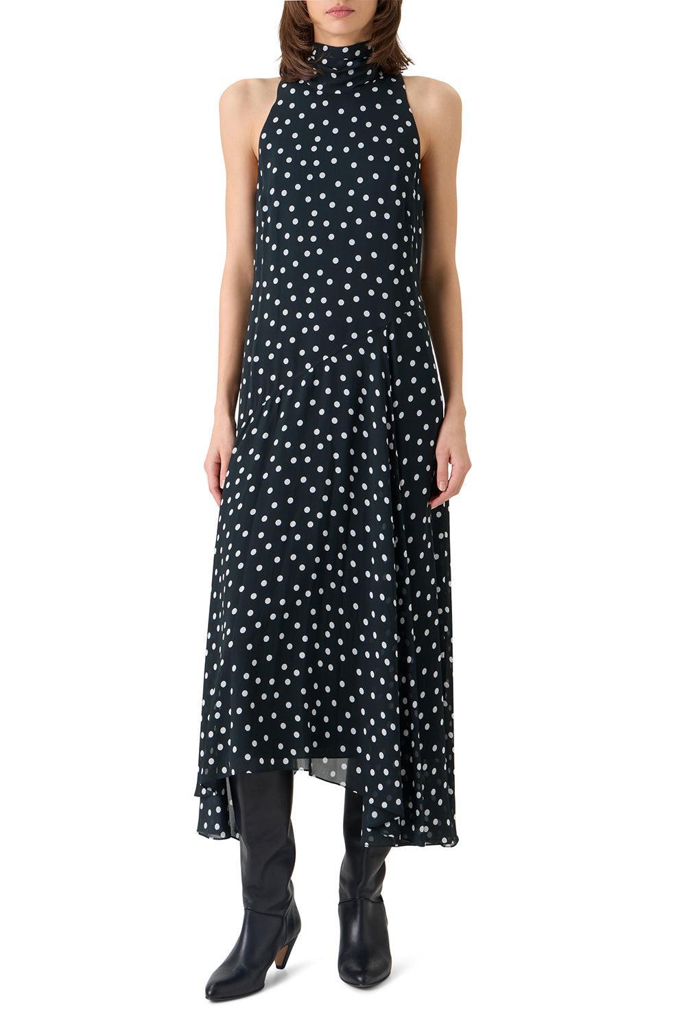Mock Neck Midi Dress-POLKADOT-2-CLOTHINGDRESSCASUAL-AKRIS PUNTO
