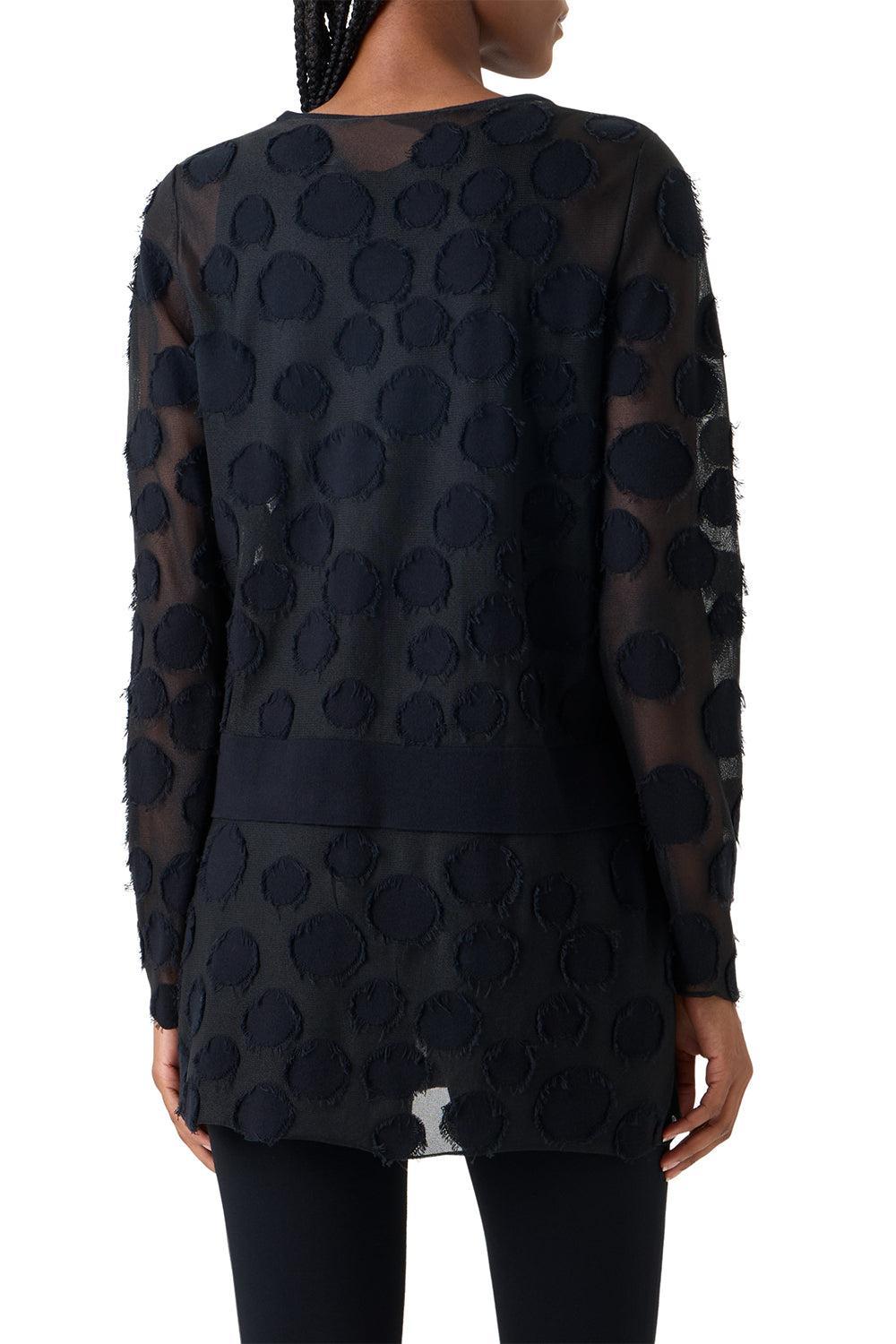 Button Front Long Cardigan-BLACK-2-CLOTHINGTOPCARDIGAN-AKRIS PUNTO