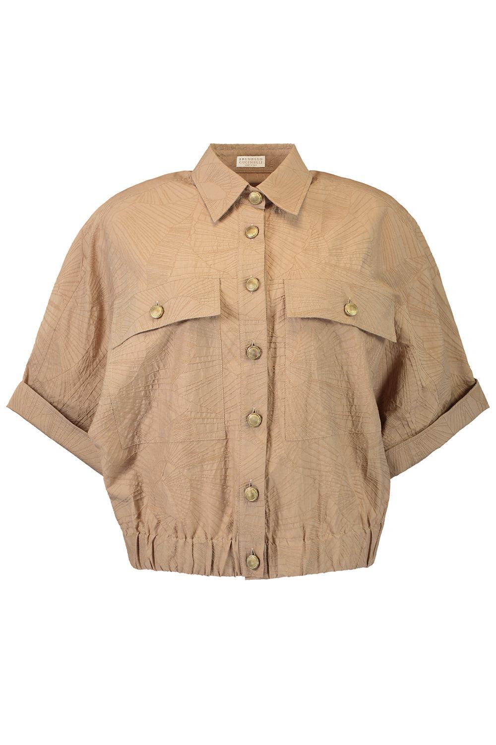 Sun River Button Shirt-BROWN-XS-CLOTHINGTOPBLOUSE-BRUNELLO CUCINELLI