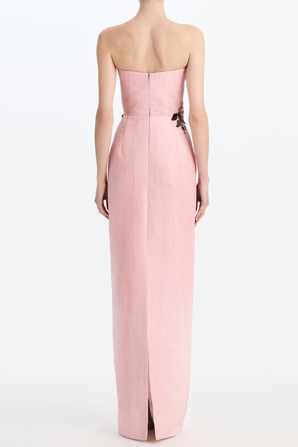 Beaded Floral Strapless Gown-PINK-4-CLOTHINGDRESSGOWN-OSCAR DE LA RENTA