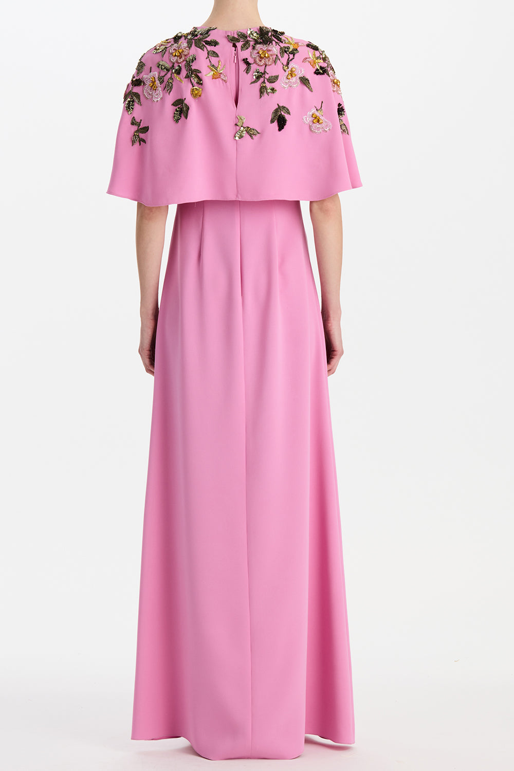 Beaded Floral Caftan Gown-PINK-S-CLOTHINGDRESSEVENING-OSCAR DE LA RENTA