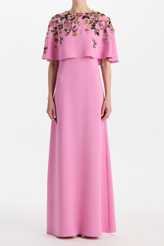 Beaded Floral Caftan Gown-PINK-S-CLOTHINGDRESSEVENING-OSCAR DE LA RENTA