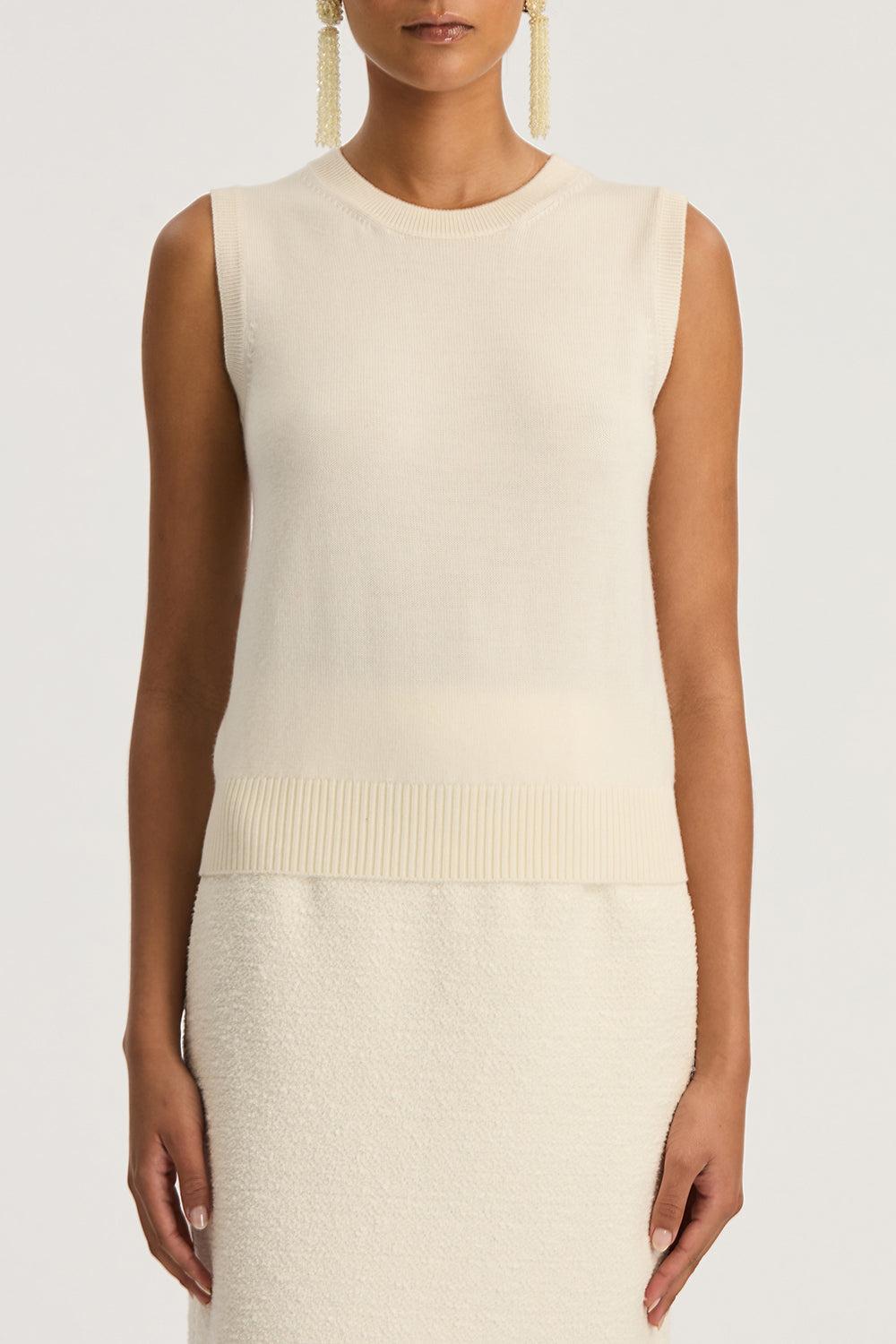Solid Tank-IVORY-XS-CLOTHINGTOPTANK-OSCAR DE LA RENTA