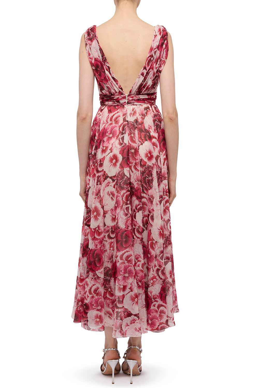 Sleeveless Pansies Dress-IVORMULT-40-CLOTHINGDRESSCOCKTAIL-GIAMBATTISTA VALLI