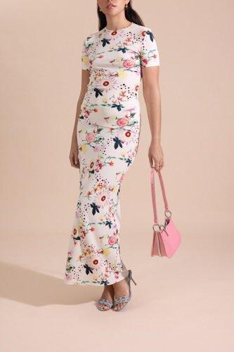 Floral Maxi Skirt-YLWRDBLU-34-CLOTHINGSKIRTMAXI-RABANNE