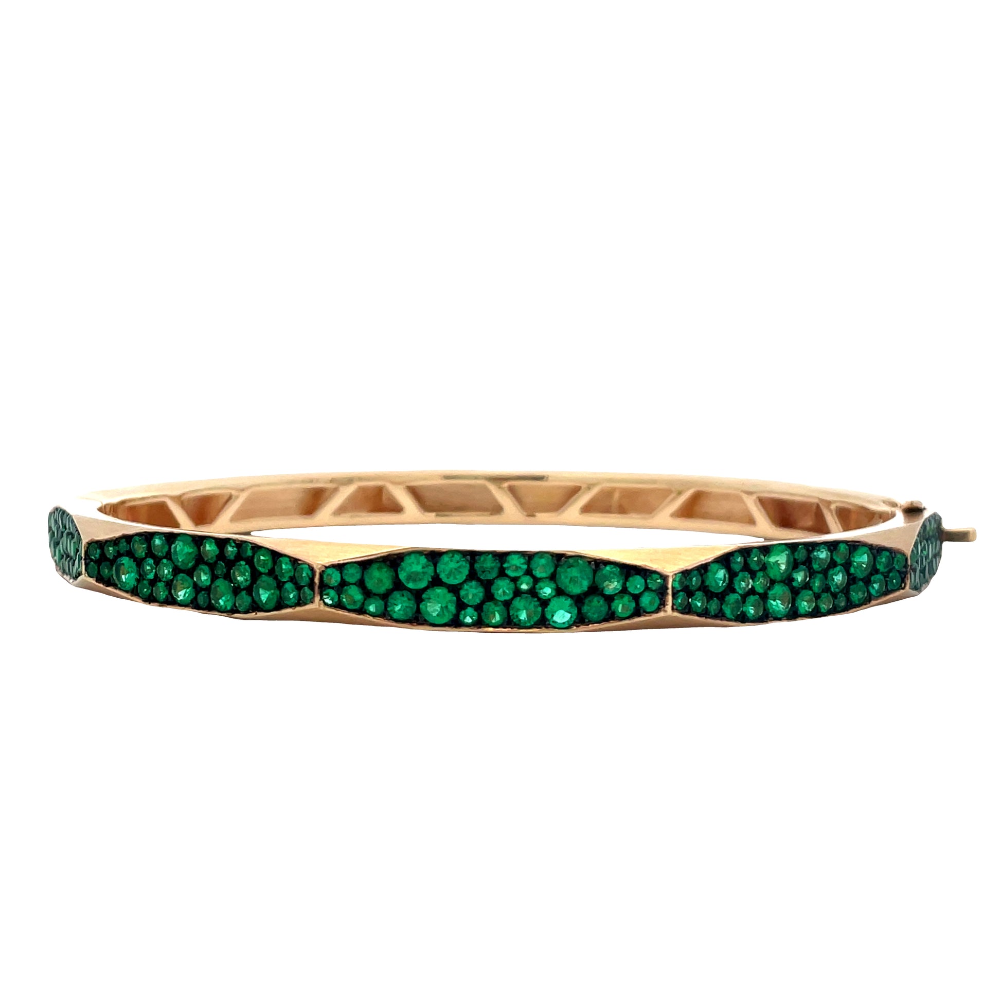 Emerald Micro Enigma Bangle Bracelet-YELLOW GOLD-JEWELRYFINE JEWELBRACELET O-ARUNASHI
