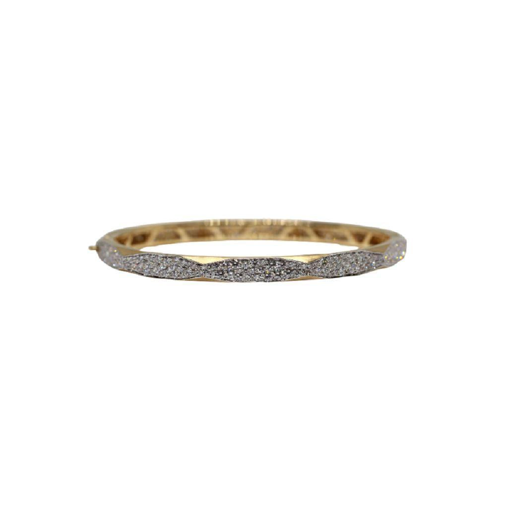 Diamond Enigma Half Bangle Bracelet-YELLOW GOLD-JEWELRYFINE JEWELBRACELET O-ARUNASHI