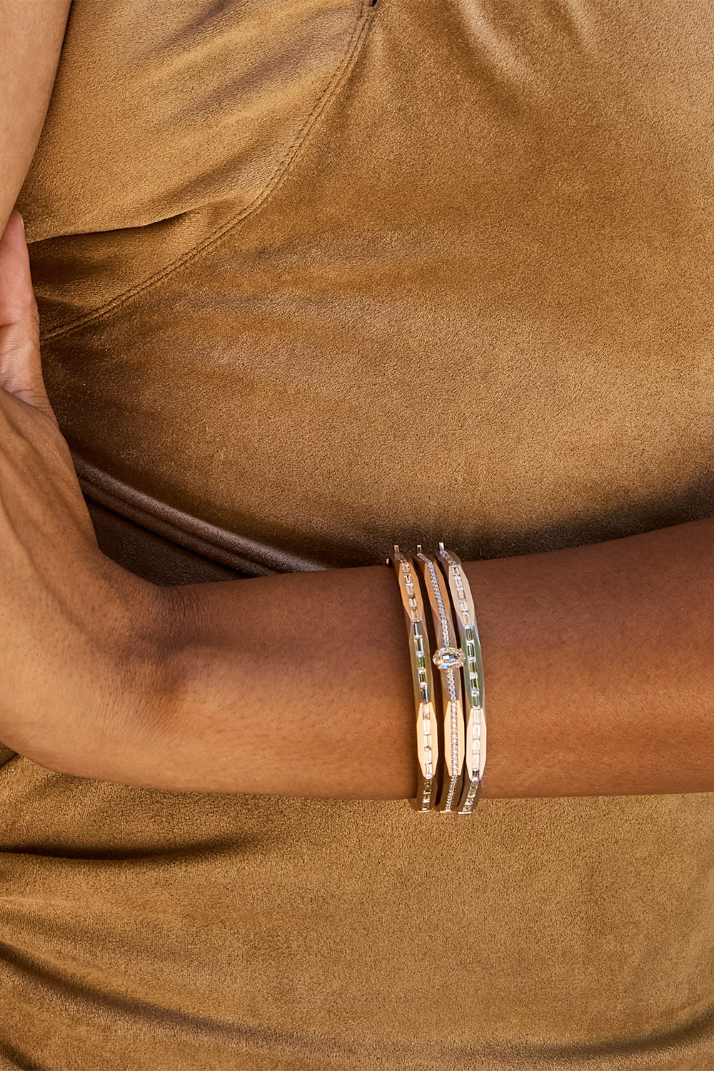 Brown Diamond Enigma Bangle Bracelet