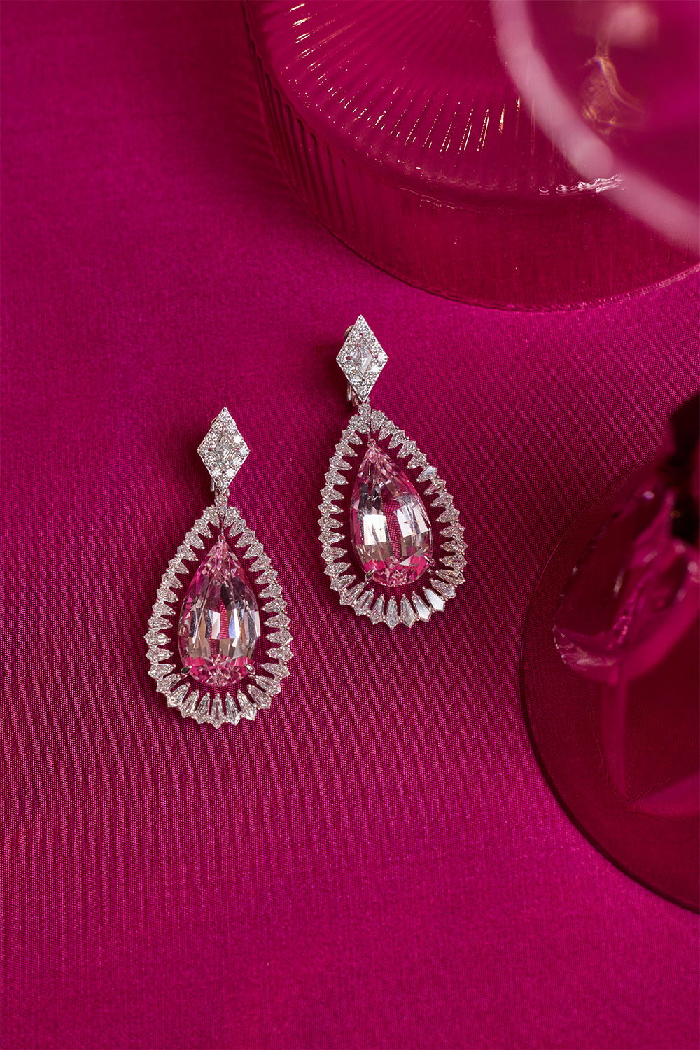 Morganite Diamond Drop Earrings