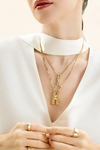 Diamond Pearl Large Blade Pendant-YELLOW GOLD-JEWELRYFINE JEWELPENDANT-LORAIDA