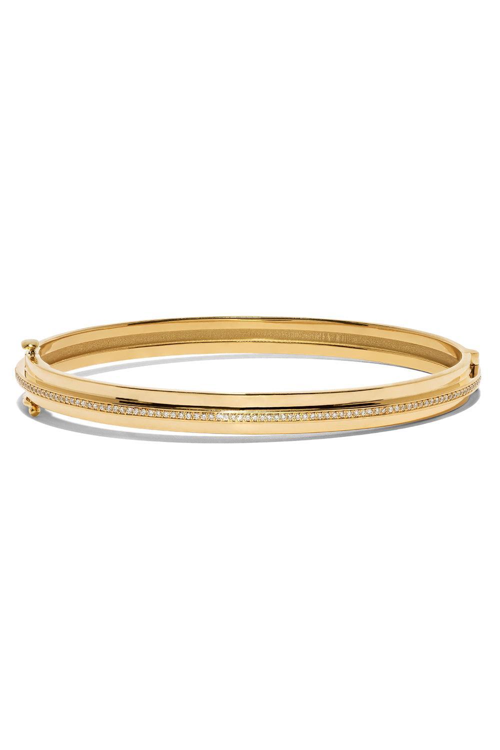 Three Tier Staircase Diamond Bangle Bracelet-YELLOW GOLD-MEDIUM-JEWELRYFINE JEWELBRACELET O-AZLEE