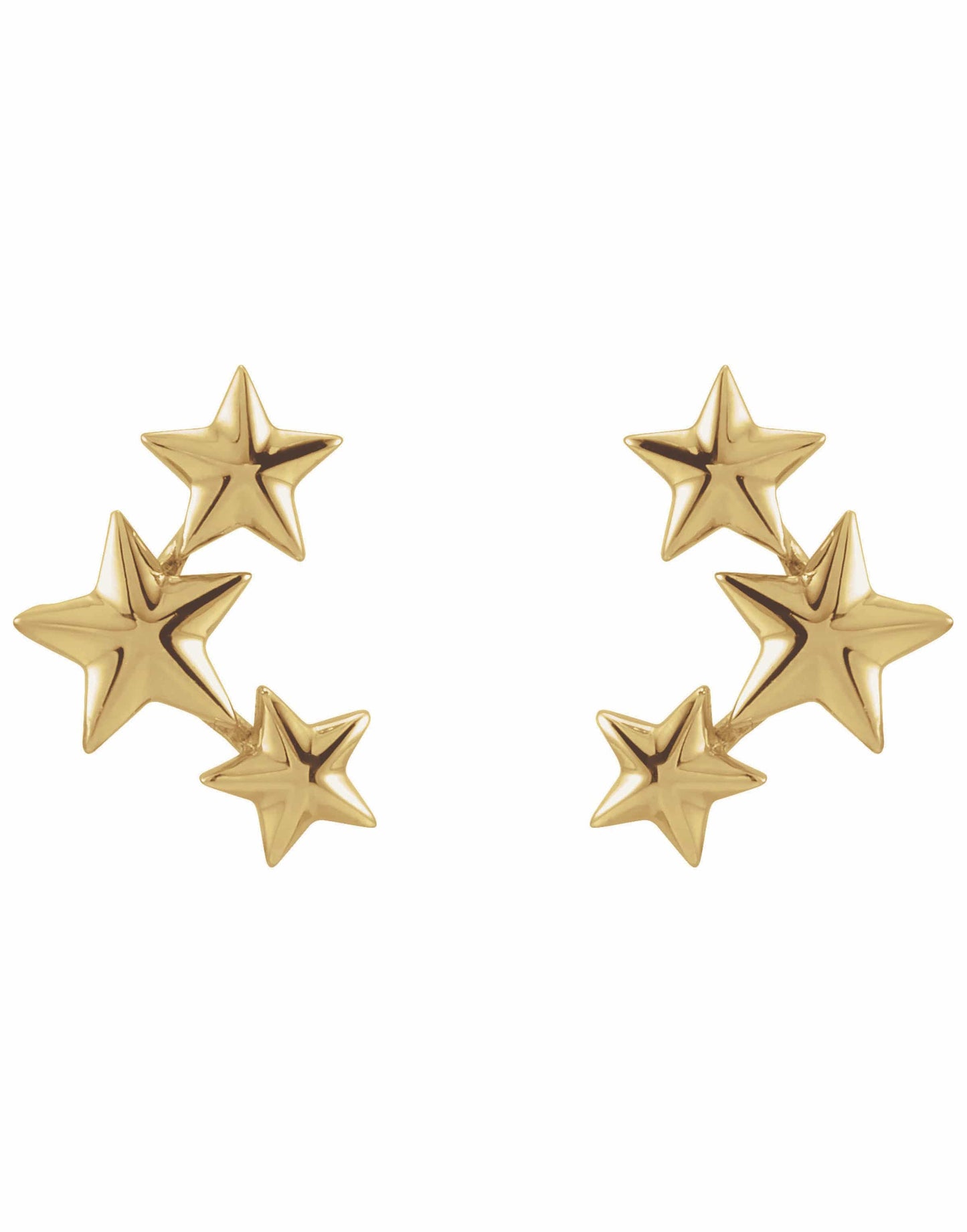 302 FINE JEWELRY-Star Ear Climbers-YELLOW GOLD