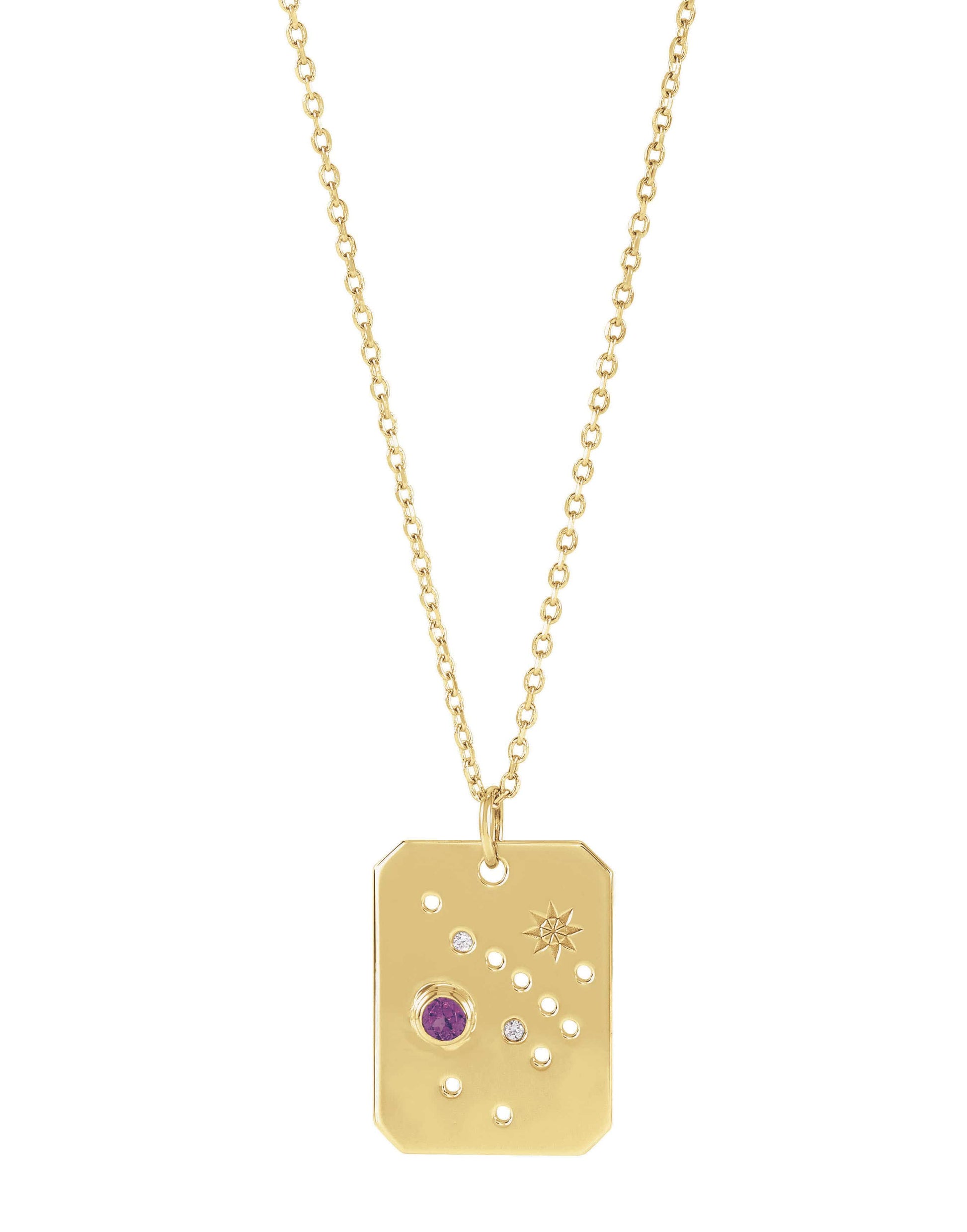 302 FINE JEWELRY-Sagittarius Zodiac Necklace-YELLOW GOLD