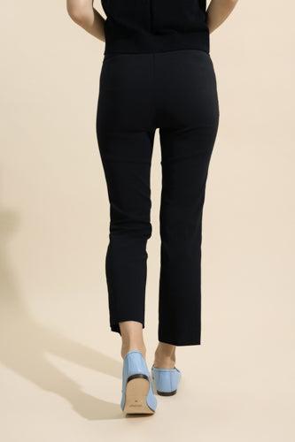 Brigitte Straight Leg Side Slit Pant-BLACK-0-CLOTHINGPANTSLIM FIT-AVENUE MONTAIGNE