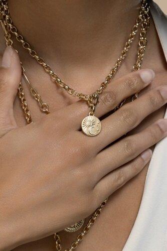 Diamond Balance Baby Medallion - Yellow Gold-YELLOW GOLD-JEWELRYFINE JEWELPENDANT-FOUNDRAE