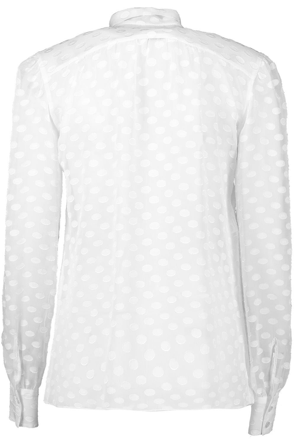 Tie Neck Textured Blouse-IVORY-38-CLOTHINGTOPBLOUSE-GIAMBATTISTA VALLI