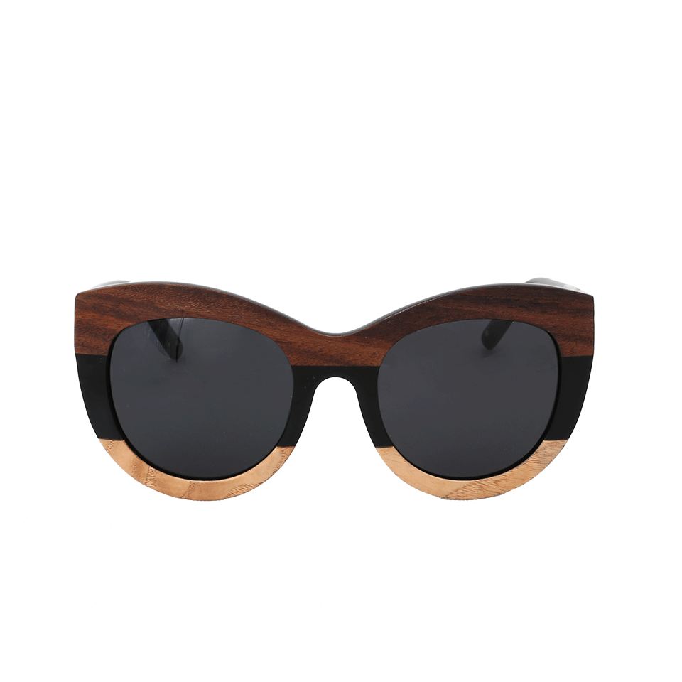 3.1 PHILLIP LIM-Silver Wood Sunglasses-BLACK