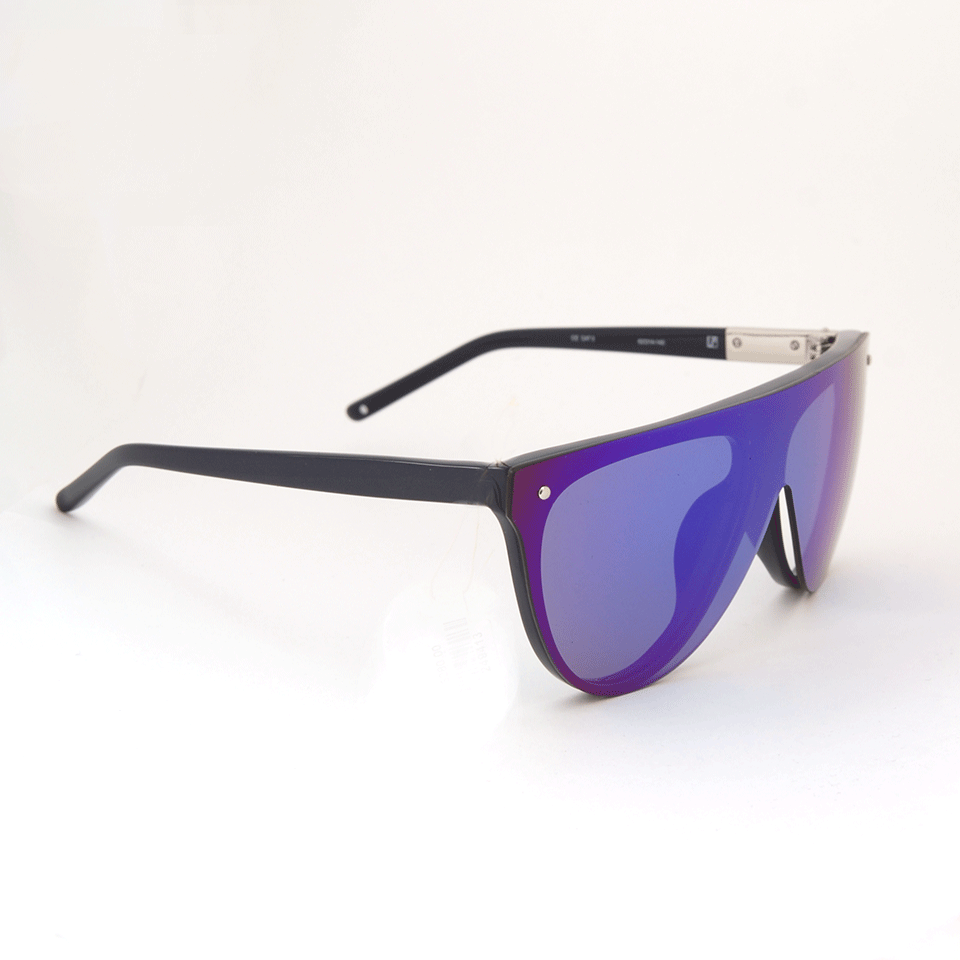 3.1 PHILLIP LIM-Striped Mirror Sunglasses-NAVY
