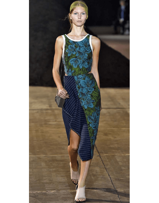 3.1 PHILLIP LIM-Floral Cut-Out Cascade Dress-