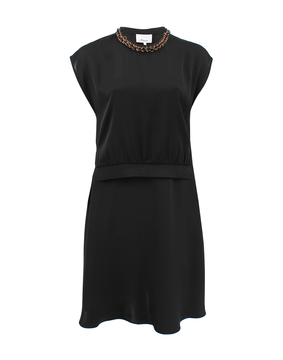 3.1 PHILLIP LIM-Rib Trim Silk Layer Dress-