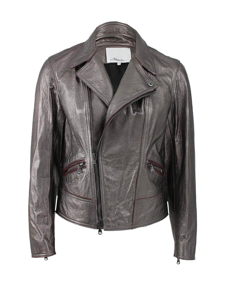 3.1 PHILLIP LIM-Leather Motorcycle Jacket-
