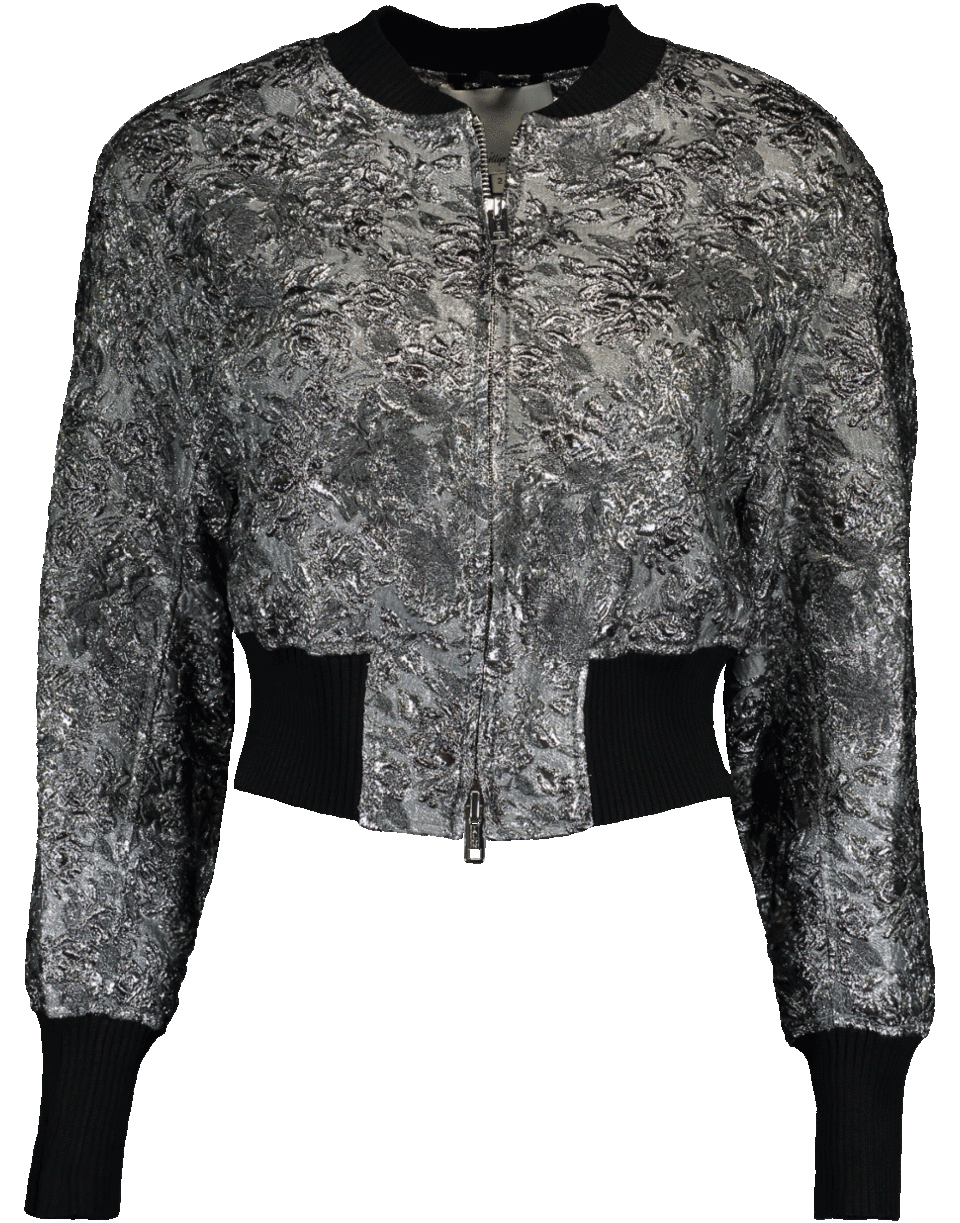 3.1 PHILLIP LIM-Floral Metallic Bomber-