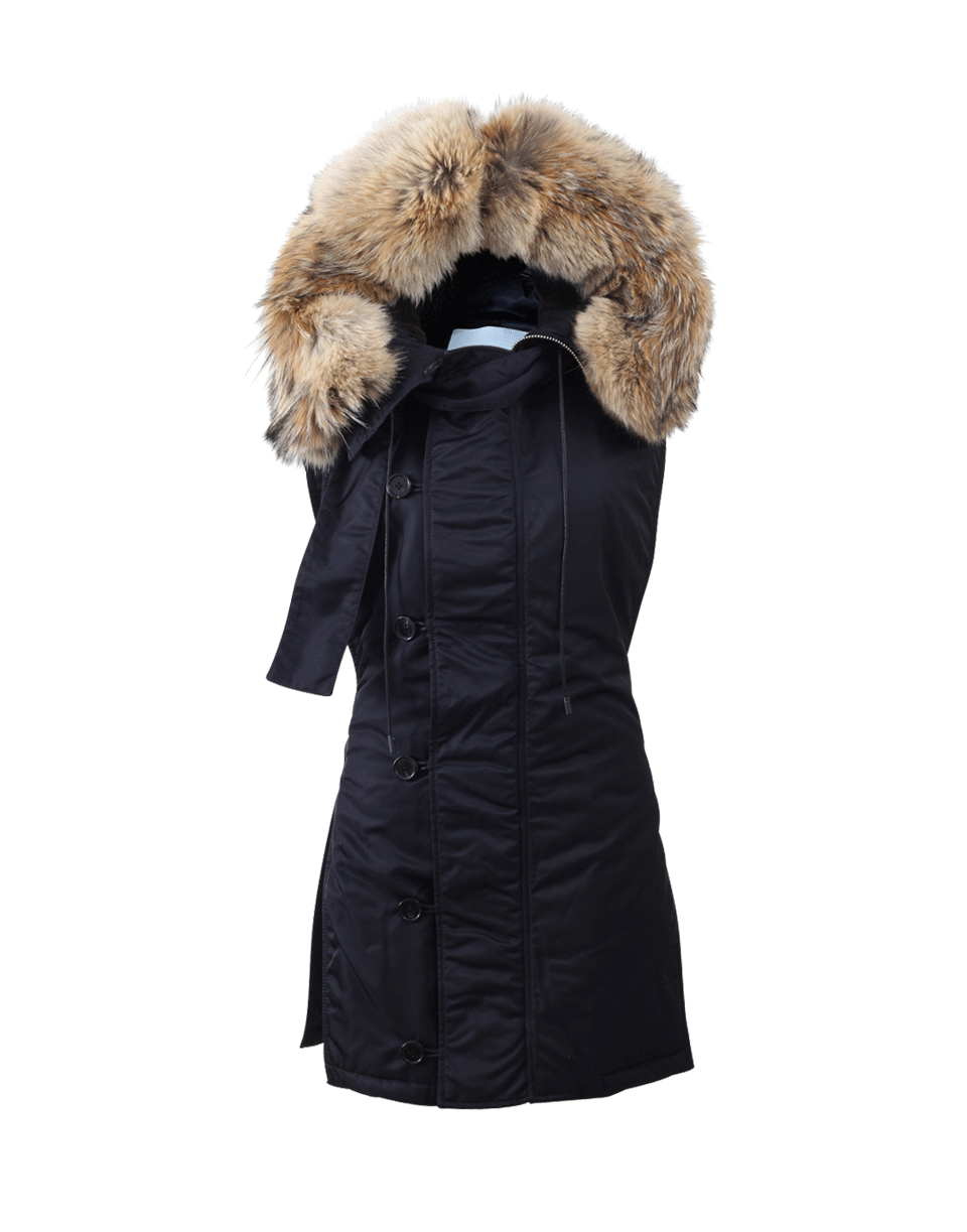 3.1 PHILLIP LIM-Flight Vest With Fur Hood-