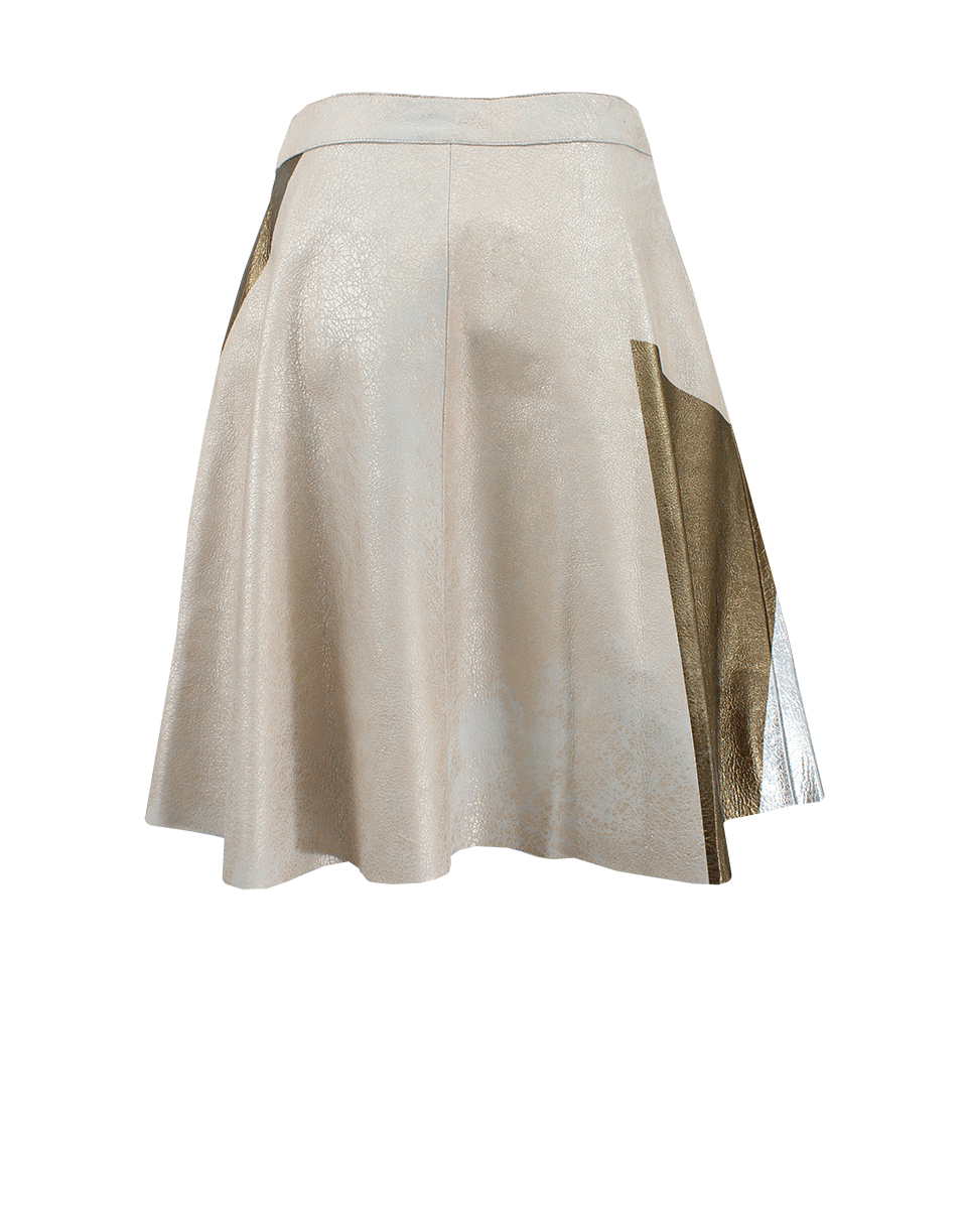 3.1 PHILLIP LIM-Block Foiled Leather Skirt-
