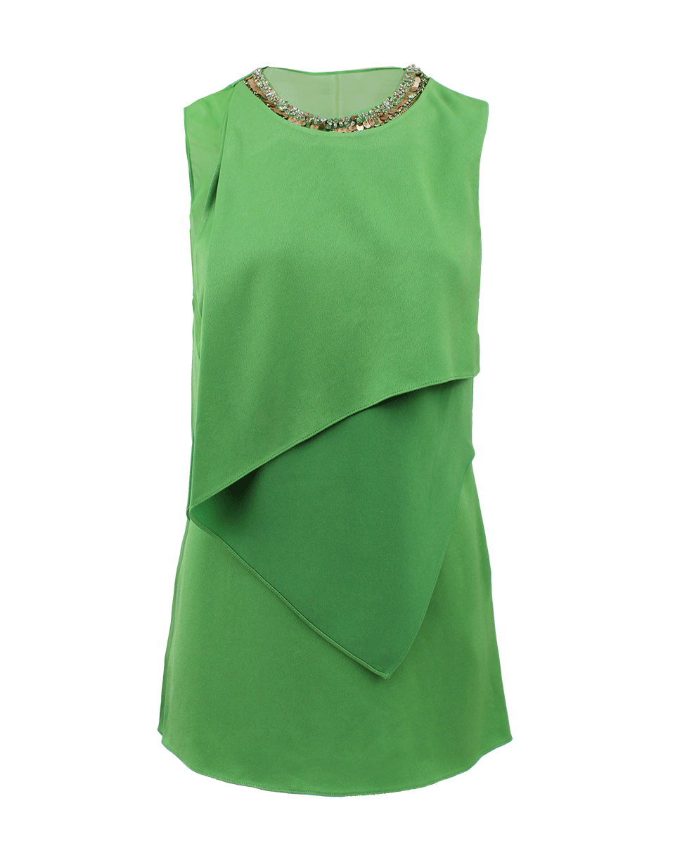 3.1 PHILLIP LIM-Drape Front Embellished Neck Top-