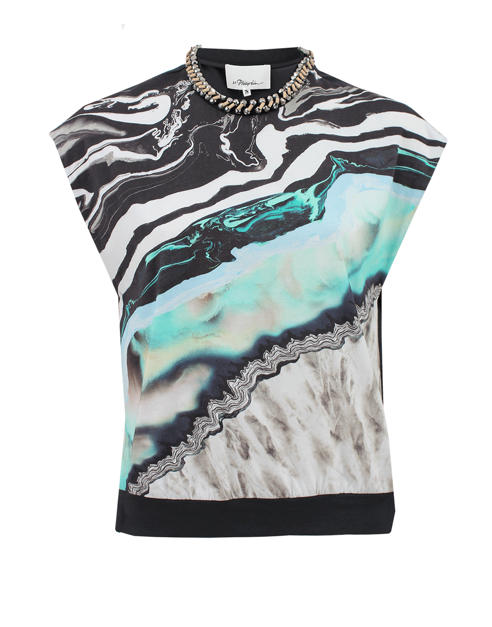 3.1 PHILLIP LIM-Rock Wood Neckline T-Shirt-