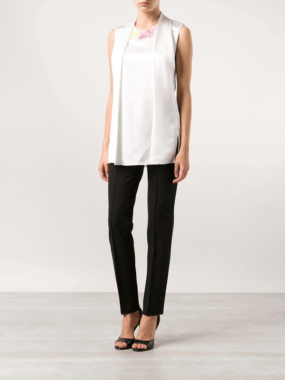 3.1 PHILLIP LIM-Embellished Neckline Top-