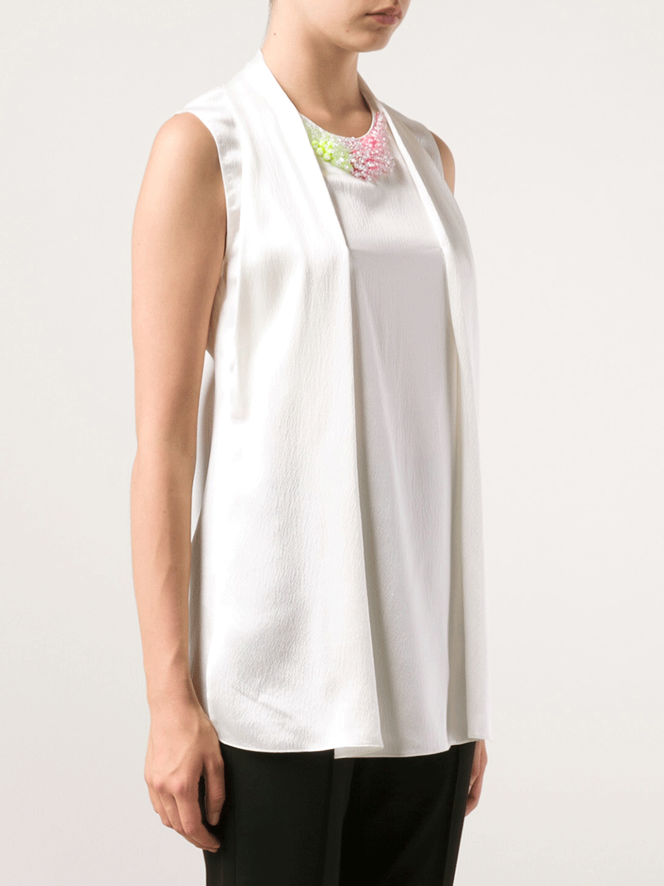 3.1 PHILLIP LIM-Embellished Neckline Top-