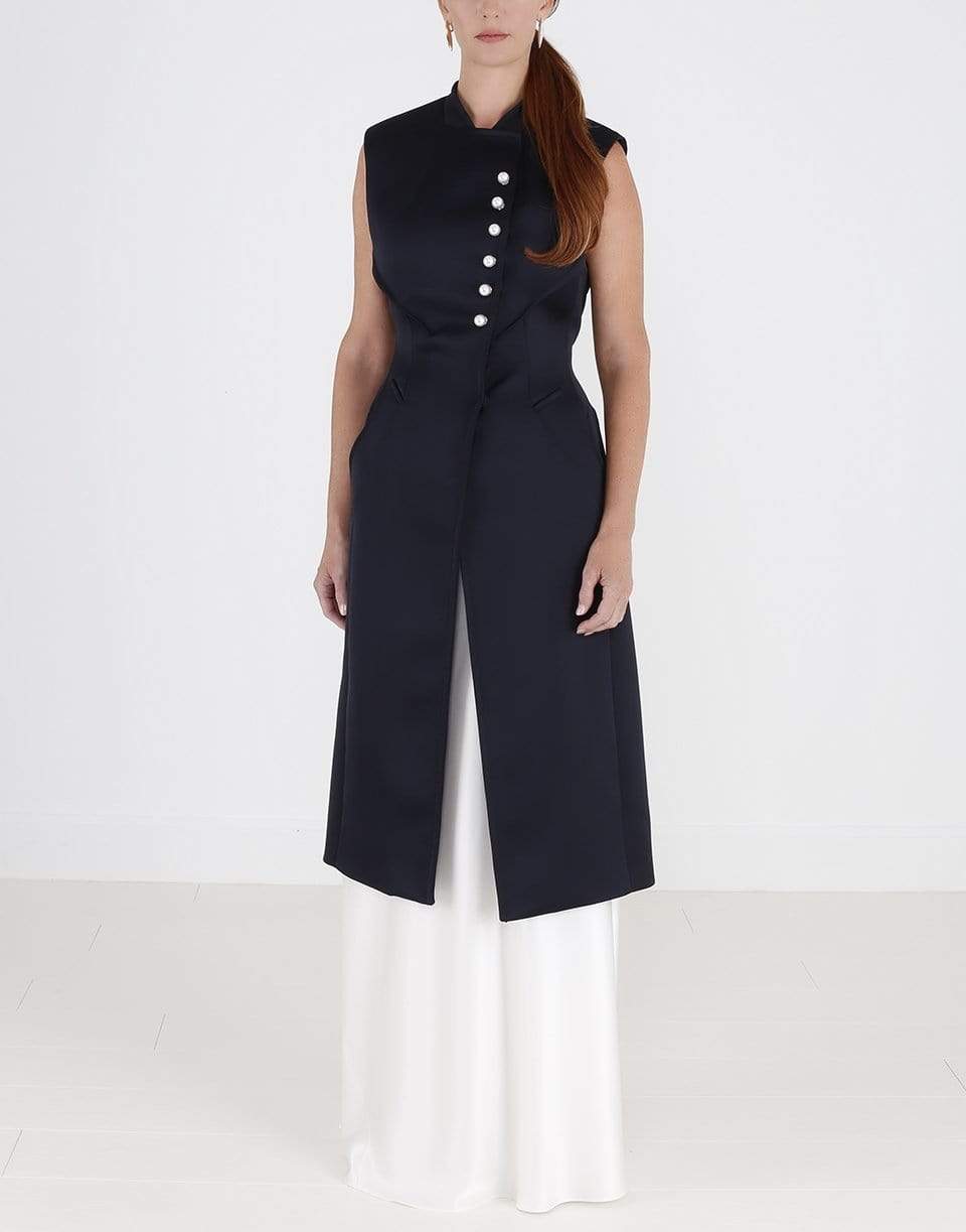 3.1 PHILLIP LIM-Pearl Trim Long Vest-
