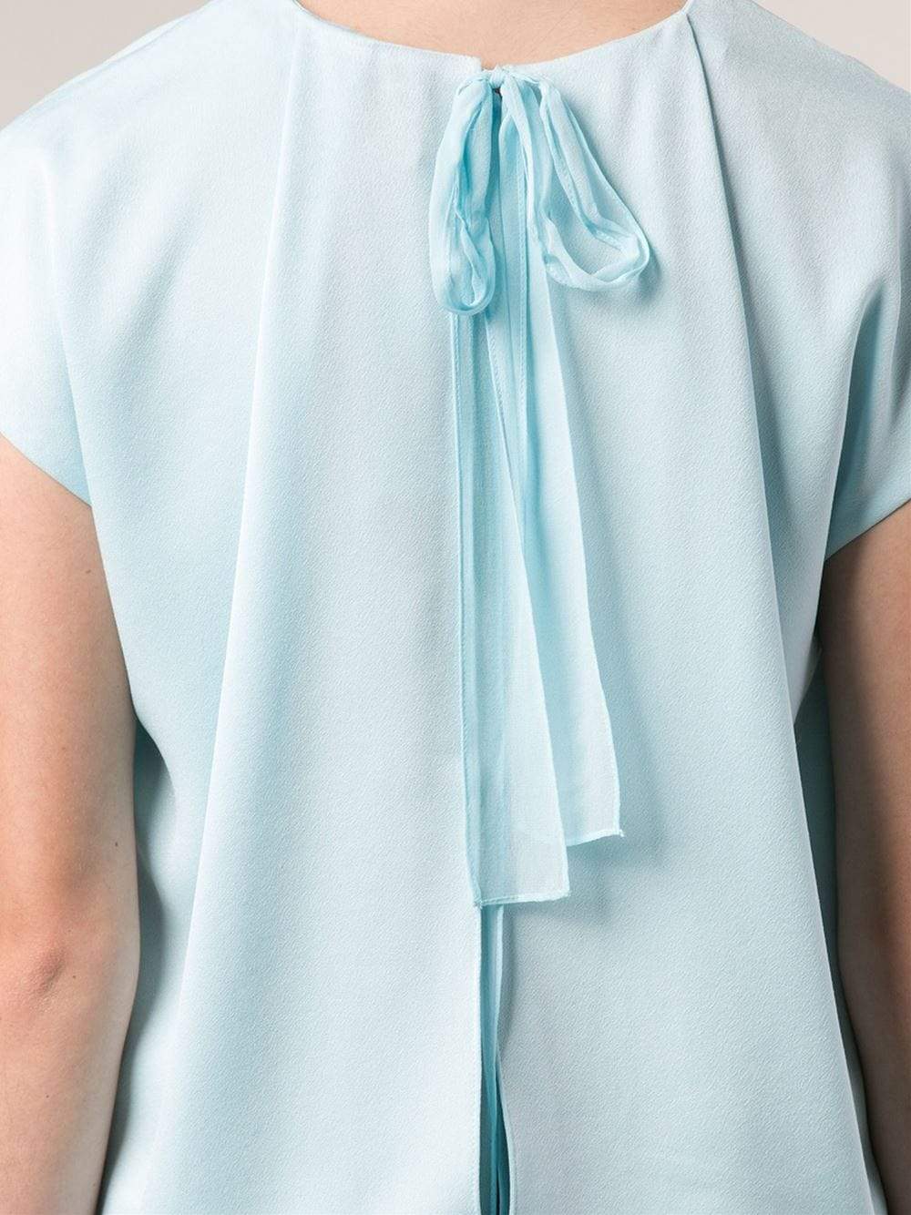 3.1 PHILLIP LIM-Draped Key Hole Top With Chiffon-