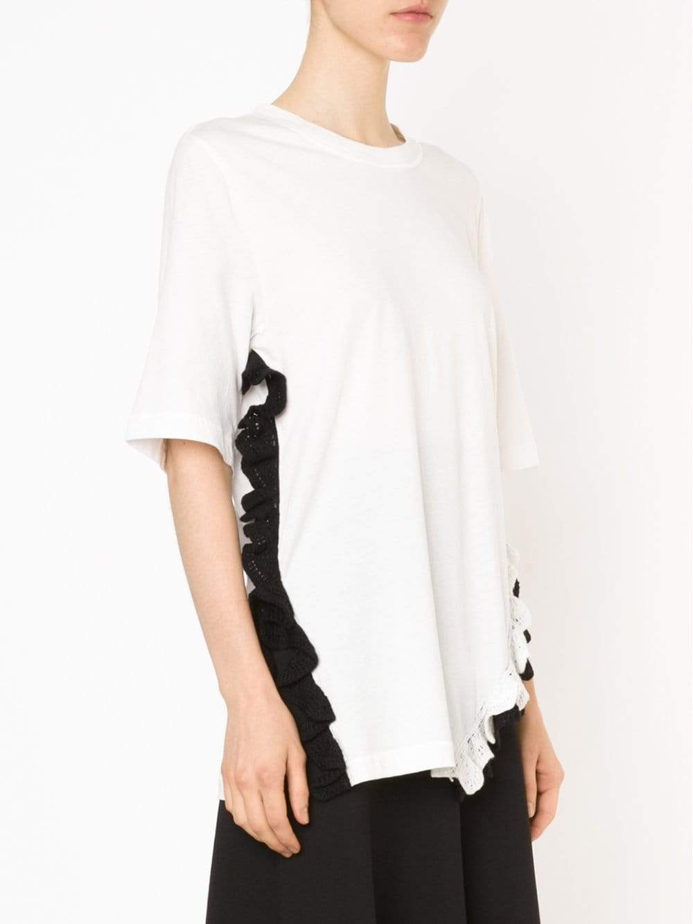 3.1 PHILLIP LIM-Crochet Ruffle Hem Tee-