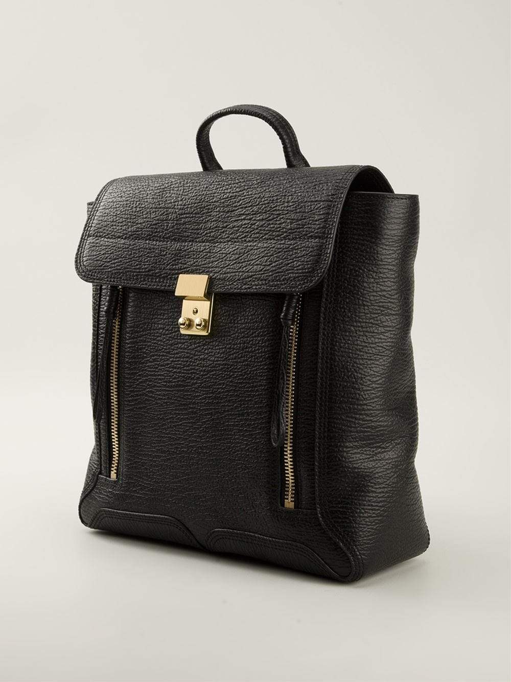3.1 PHILLIP LIM-Pashli Leather Backpack-BLACK