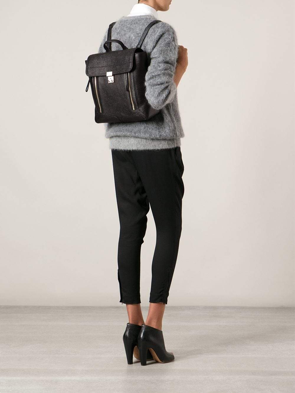 3.1 PHILLIP LIM-Pashli Leather Backpack-BLACK