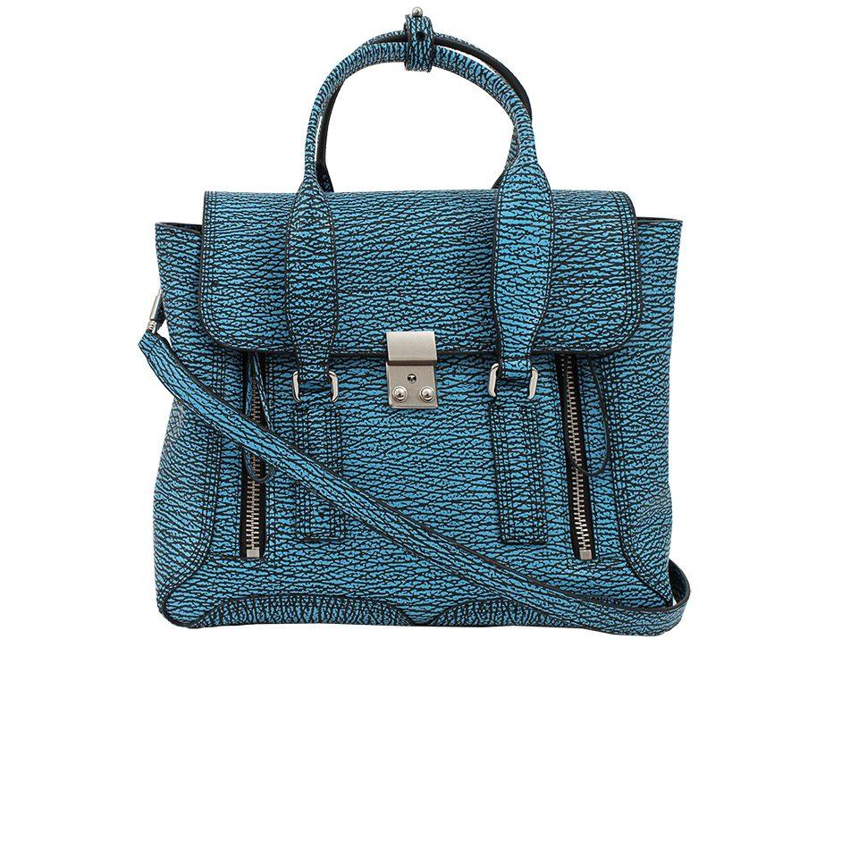 3.1 PHILLIP LIM-Pashli Medium Satchel-BLK/TURQ